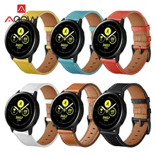20 мм ремешок из натуральной кожи для samsung Galaxy Watch Active 42 мм gear S2 huawei Garmin vivoactive Amazfit BIP Молодежный браслет