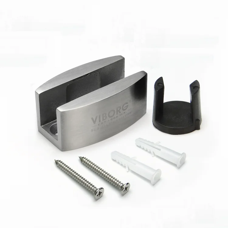 VIBORG Deluxe Solid SUS304 Stainless Steel Casting Adjustable Floor Bottom Guide for Frameless Sliding Glass Door Floor Guide