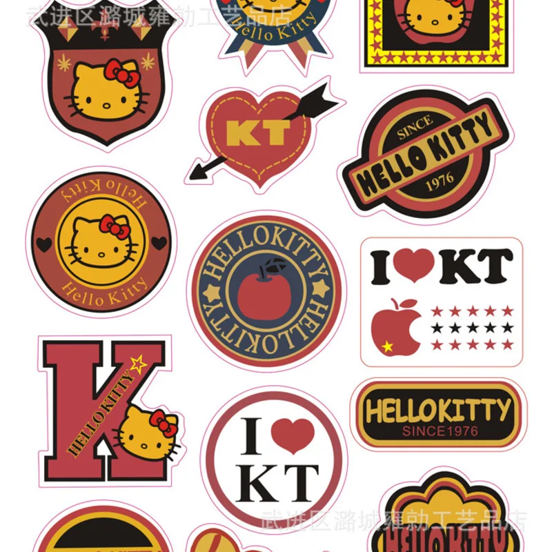 

Retro Europe Originality Suitcase Sticke hello kitty Decoration Stationery Sticker Diy Ablum Diary Scrapbooking Label