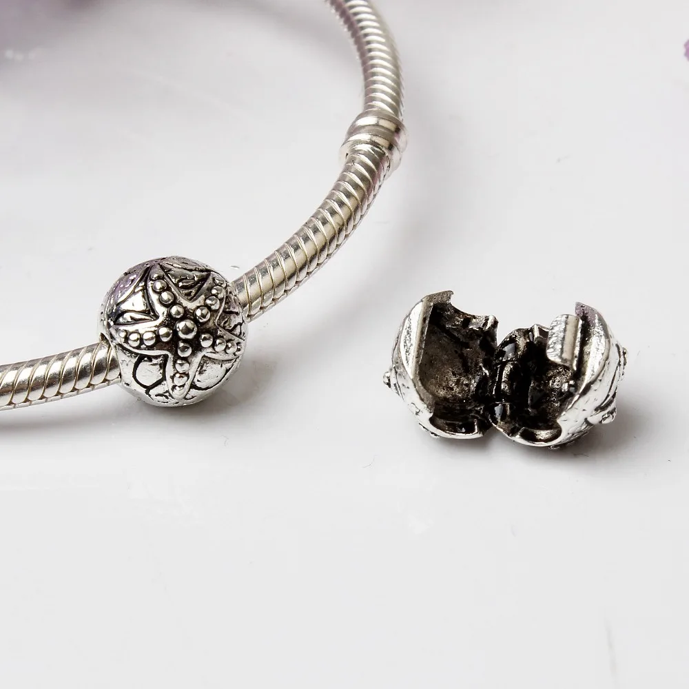 

5PCS Free Shipping Jewelry Accessories Antique Silver Starfish Clip Safety Bead Charms Fits European Pandora Charm Bracelets