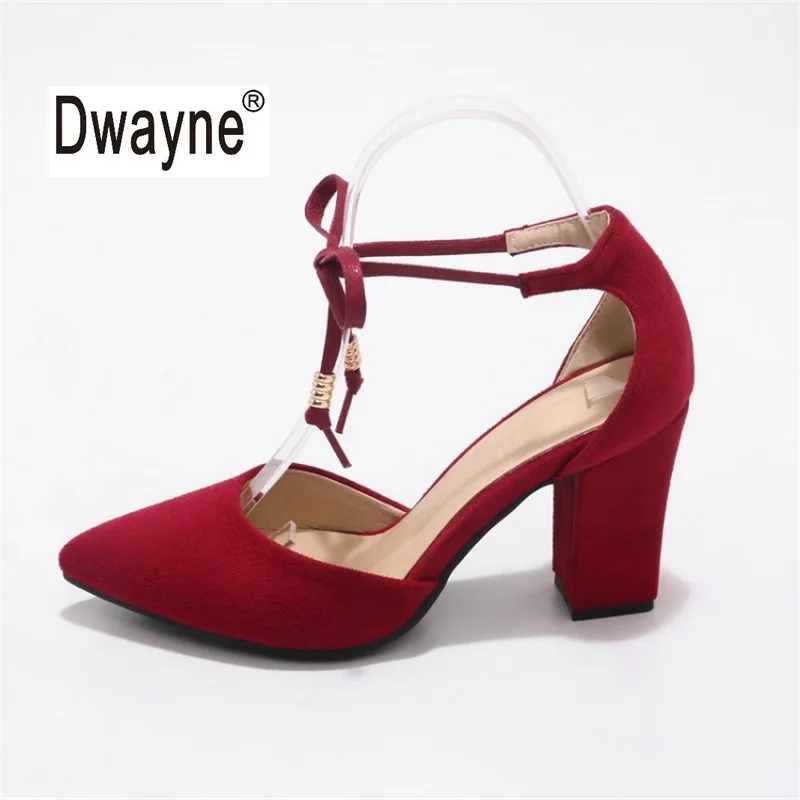 

Big Size Women's Shoe 9cm High Heels Summer Flock Pumps Party Shoes For Women Wedding Shoes 177-48