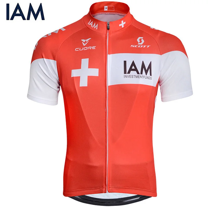 2015IAM Team red Cycling Jersey Short sleeve cycling clothes ropa ciclismo MTB 2015 high quality Bike Jersey+cycling tight | Спорт и