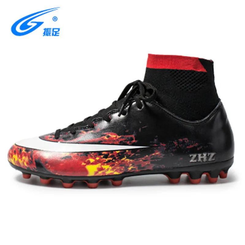 

Manufacturer direct sales volcanic rock long nail lawn high help socks football shoes, high help men soccer match special shoes