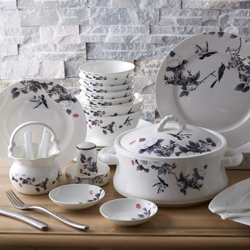 Guci China tableware dishes 60 pc European ceramic tableware combined