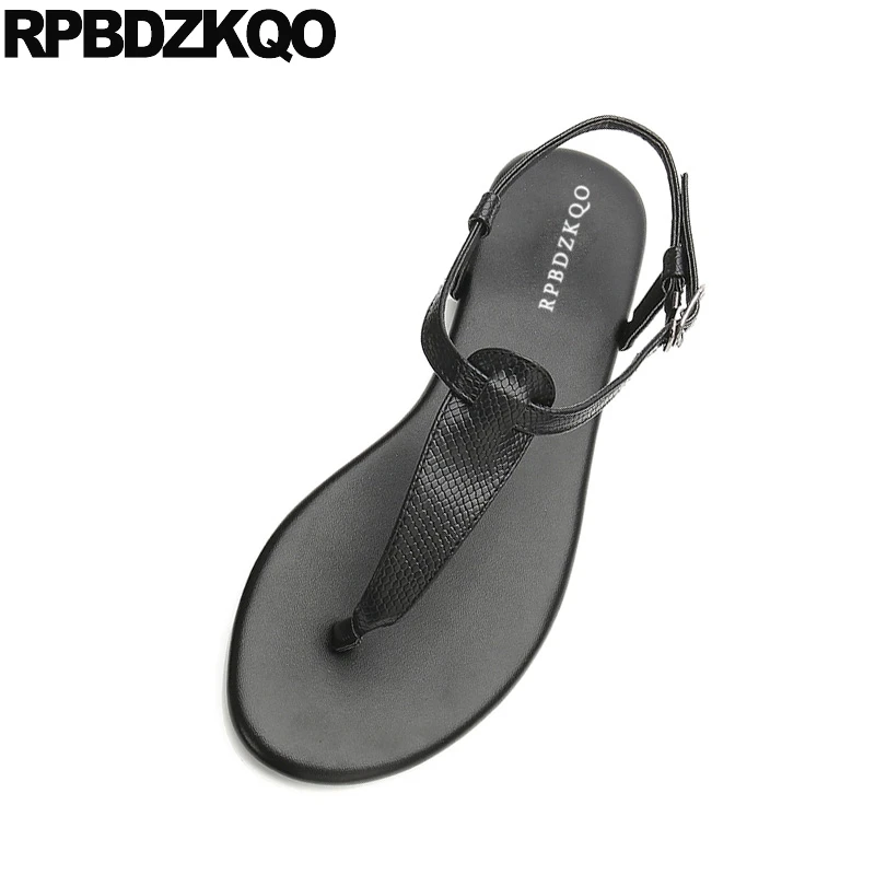 

thong female open toe big size comfortable shoes beach large summer soft t strap women sandals flat casual snake sexy orange