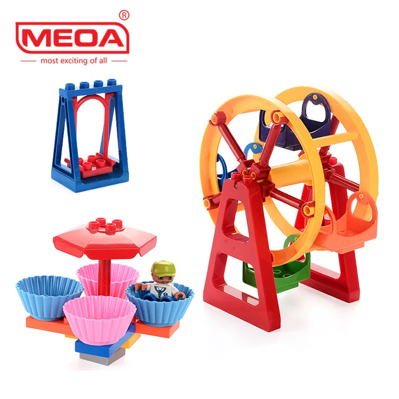 

Bargain price Big Building Block Spare Parts Compatible with Duplo Series Bricks Ferris wheel Sky Sheel block Swing Seesaw brick