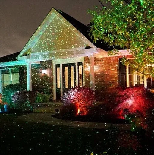 Уличные лазерные рождественские огни проектор Звезда красный зеленый светлячок прожекторы Садовый дом двор патио пейзаж украшение праздника