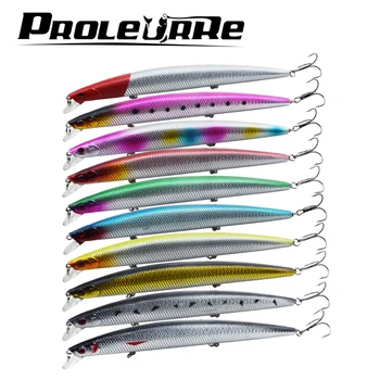 

10PCS/Lot Minnow Fishing Lure 18.5cm 24.5g Plastic Deep Sea Fishing Bait Floating Lure Tackle Hook isca artificial bait