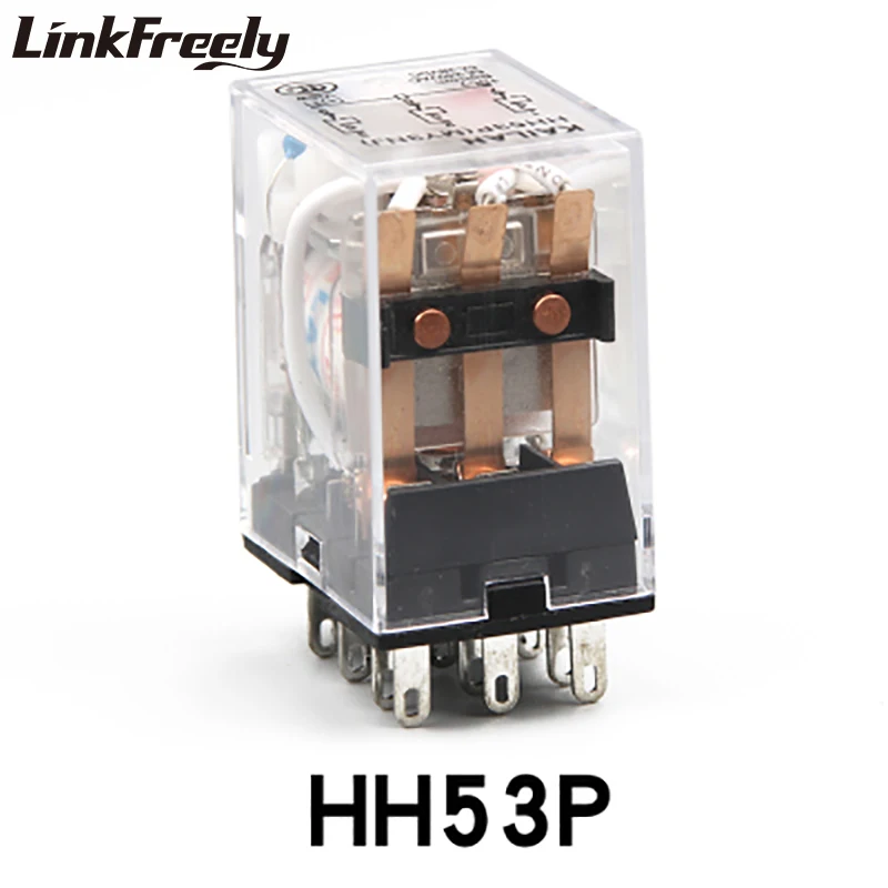 HH53P Микро Мини электромагнитное Контактное реле 5A 380VAC 11Pins 3NO + 3NC 12V 24V 36V 110V 220V