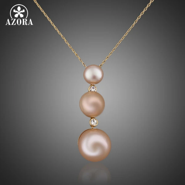 Azora золотые 3 шт. имитация жемчуга подвеска Цепочки и ожерелья TN0055|necklace a|pearl pendant