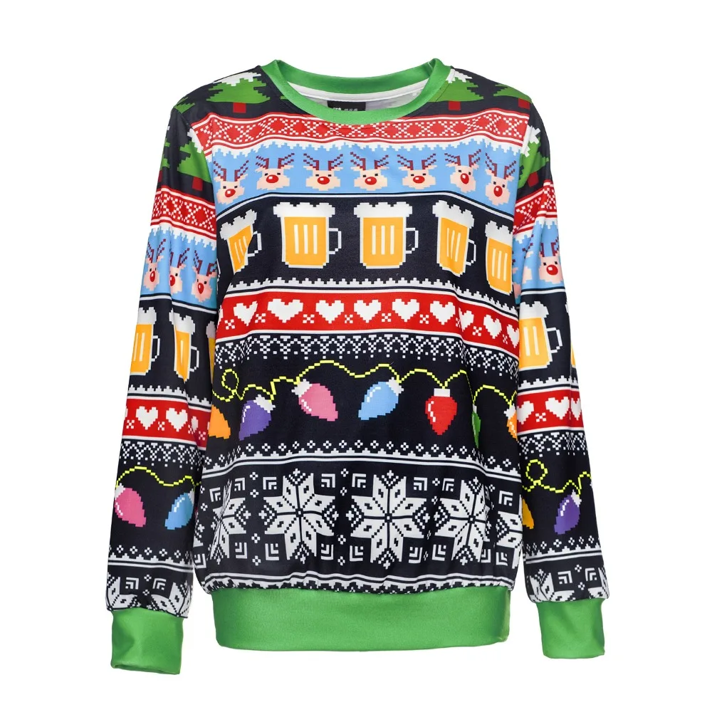 Fashion women/Men long sleeve sweatshirts 2018 women christmas season pullovers hoodies D507 Fashion women/Men long sleeve sweatshirts 2018 women christmas season pullovers hoodies D507