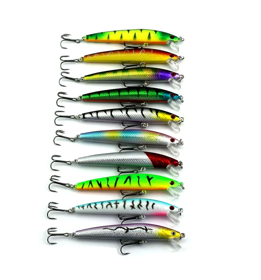10pcs/lot Crap Minnow Fishing Lure Hard Plastic Bait Swimbait Fishing