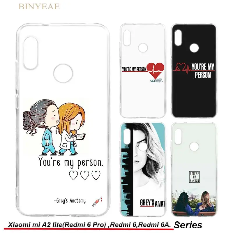

BINYEAE Grey's Anatomy Beautiful Soft Case Cover for Xiaomi Mi A2 lite & Redmi 6 Pro 5.84 inches Redmi 6 6A 5.45 inch TPU Silico
