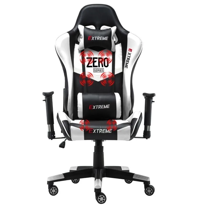 JJM-030 Silla Gamer игровой Poltrona Esports стул может лежать массаж искусственная кожа с подставкой для ног - Цвет: white 6point massage