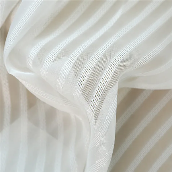 Отвесный полосатый Фатин, занавески для гостиной, простой стиль, современные тюлевые Шторы для детей, для спальни, обработанная белая вуаль, занавески - Цвет: Tulle