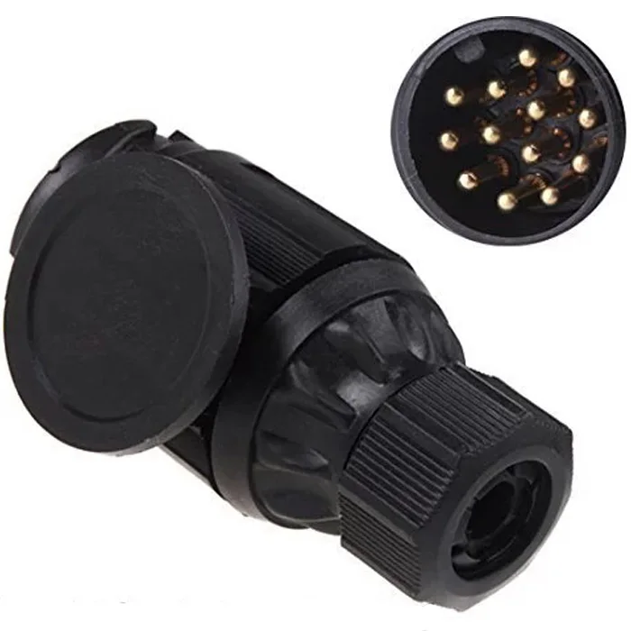 13 Pin Car Euro Towing Plug Sockets Round Male Metal Caravan Trailer Truck Car Tow Conversionin