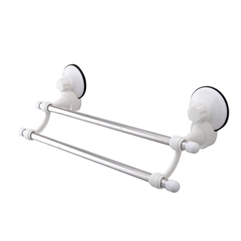 

Suction Wall Type Dual Towel Storage Rack Stainless Steel Wall Mount Kitchen Organizer Holder Rail Shelf Bathroom Accessories