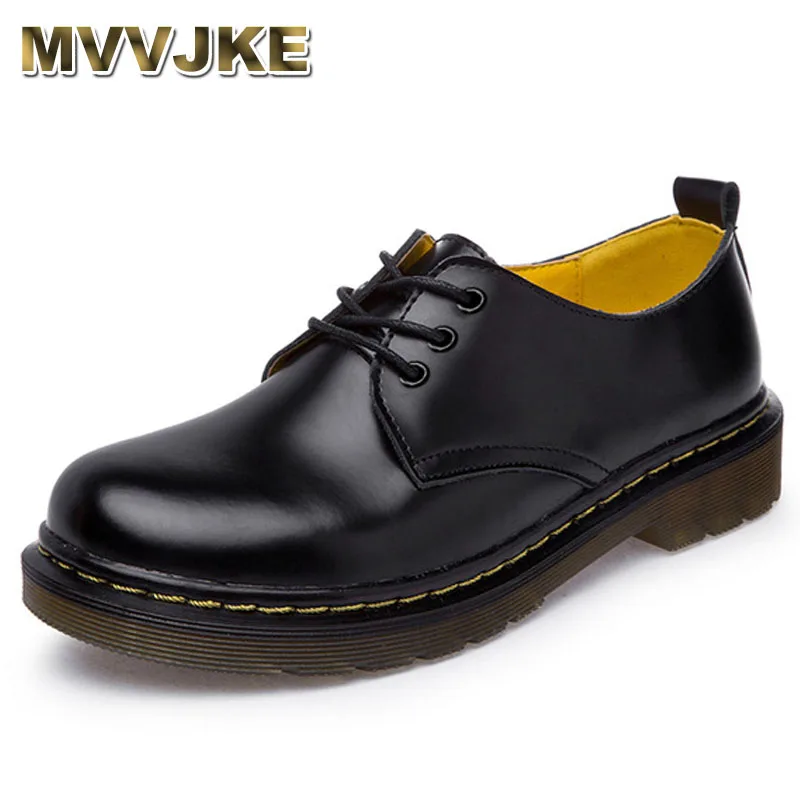 

MVVJKE Shoes For Women Shoes Woman Cow Leather Martin Ankle Female Casual Shoes Flats Spring Autumn Lace-Up Zapatos Mujer E212