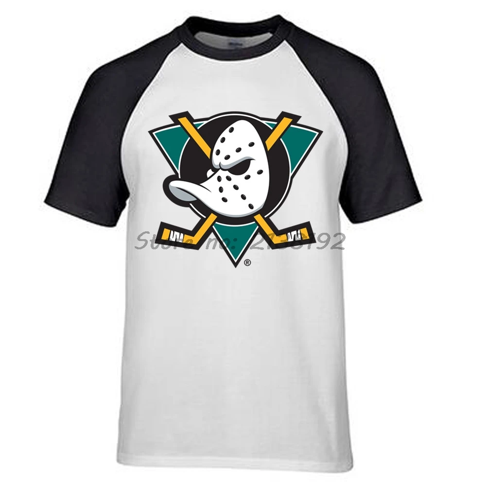 

Mighty Ducks of Anaheim NHL League Mens raglan T-Shirt brand male top tees summer best present for boy