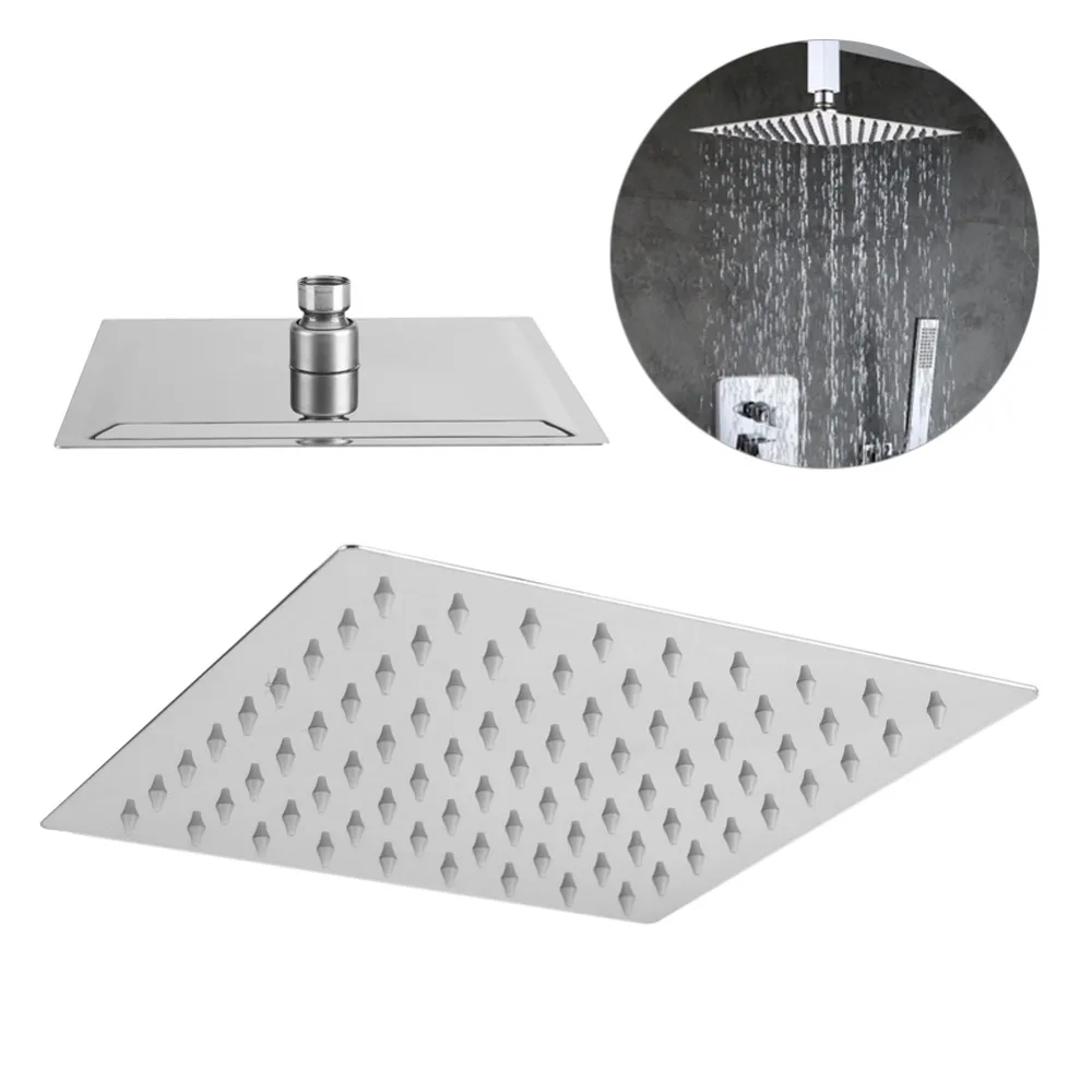 1pc Modern Square Stainless Steel Rainfall Rain Shower Head Bathroom