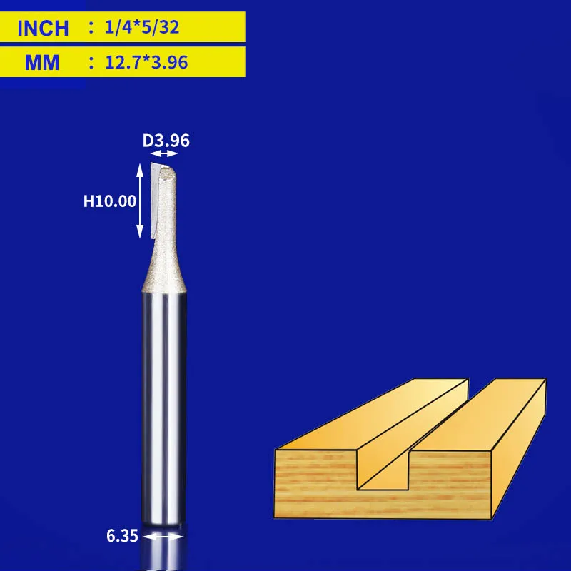 Tideway прямые фрезы 1/2 1/4 хвостовик двойная флейта окуня Фрезы Твердосплавные наконечники Деревообработка обрезки долбежный инструмент - Длина режущей кромки: Z00102