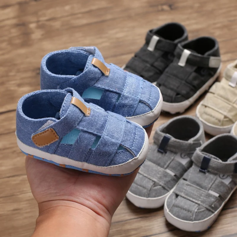 

Cute Baby Boy Casual Cotton Hollow Design Shoes Breathable Anti-slip Soft Sole Sandals