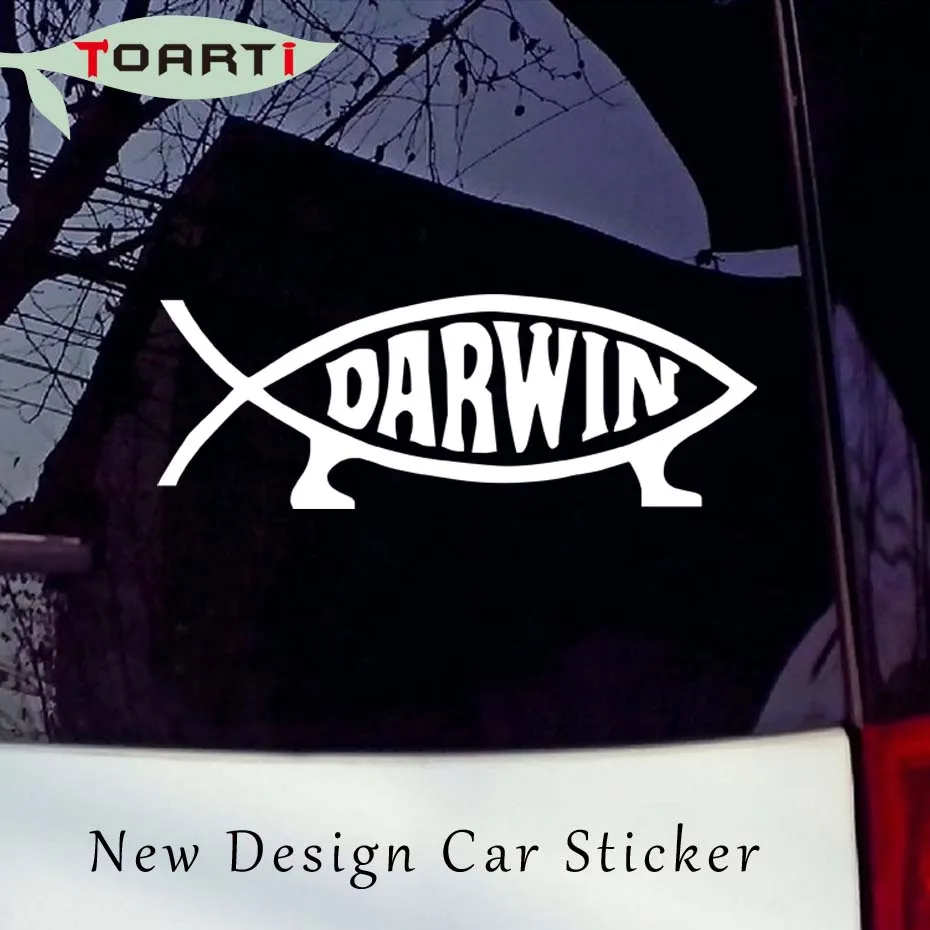 14*5CM Darwin Funny Bumper Car Stickers PVC Waterproof Creative Truck
