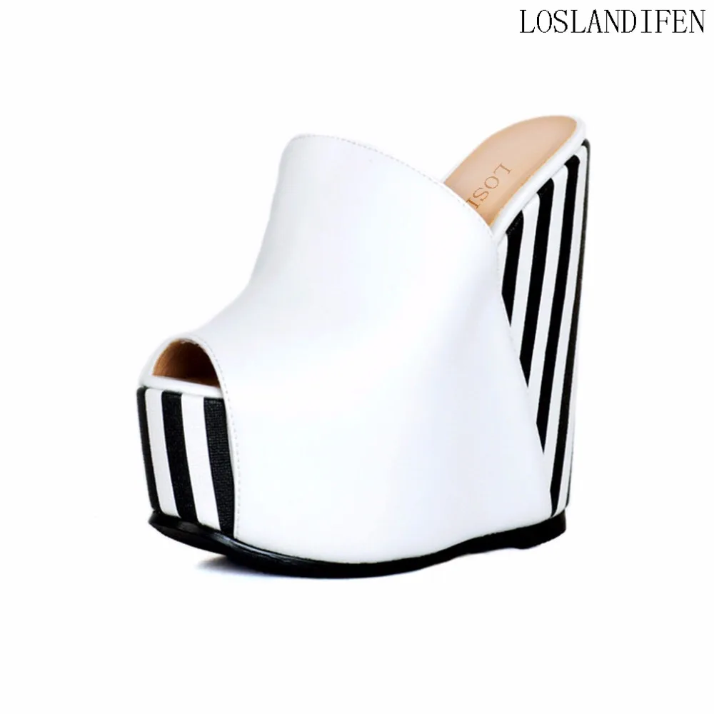 

New Products Design Women Ladies Wadge Heel Sandals Slingback Peep-toe Straps Party Night-club Bar Fashion Shoes A095