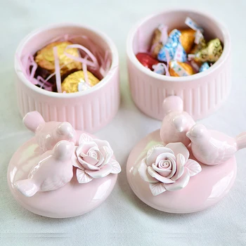 

Beauty Ceramic candy boxes jewelry boxes high-end ceramic wedding candy box marriage gift 15pcs