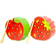 Детские деревянные игрушки Catch Worm 3D Головоломка Развивающие игрушки цветные когнитивные магнитные клубники игрушка в форме яблока для детских игр на вечеринку