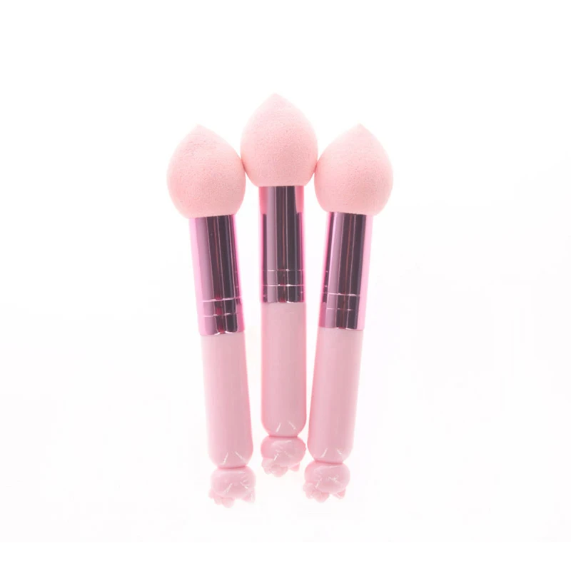 Girl Gift 1pc Pink Makeup Foundation Sponge with handle Cosmetic Puff
