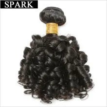 Spark Bouncy Curly Hair 1 Piece Peruvian Remy Hair Weave Bundles 8-26 inch Natural Color Human Hair Extensions Free Shipping