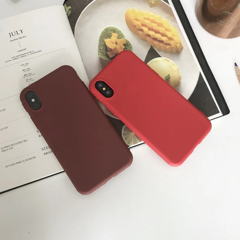 

Candy Color Phone Case on for iphone XS XR XS Max Soft Silicone TPU Ultra Thin Cover for iphone 5 5S SE 6 6S 7 8 Plus X Case