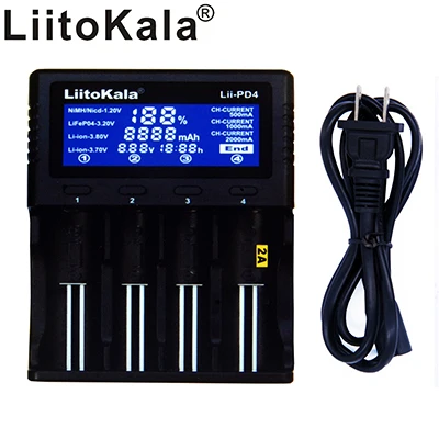 

LiitoKala Lii-PD4 LCD Smart 18650 Battery Charger LCD Charger Li-ion 18650 14500 16340 26650 21700 20700 Battery Charger