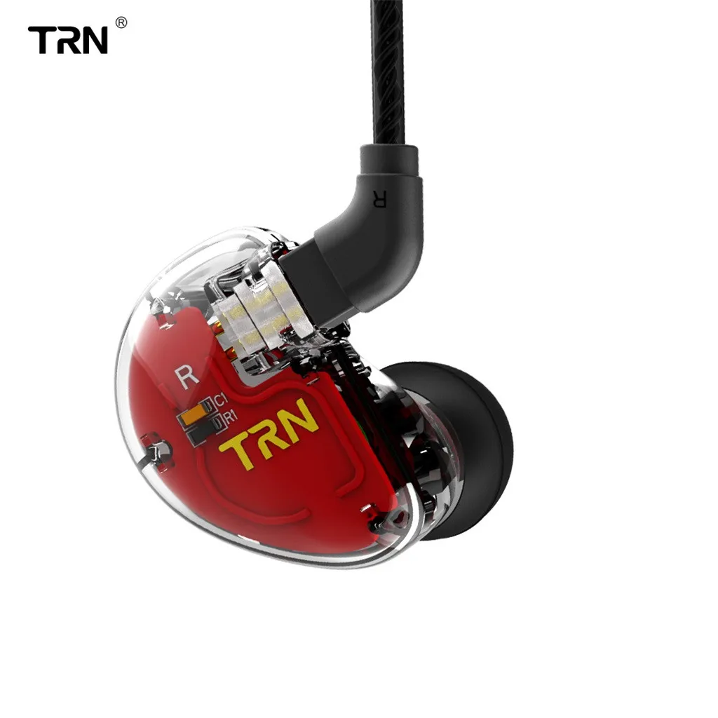 TRN V30 EarHIFI шесть-блок кольцо железные наушники телефон сабвуфер проводной с микрофоном - Цвет: Black