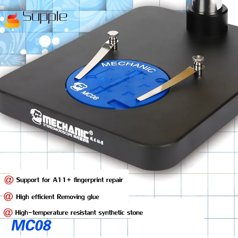 

Supple MECHANIC Fingerprint Repair fixture for iphone 6G-8P A8 A9 A10 A11 Removing Glue Multifunction Microscope Base MC08