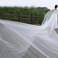 Фаты длиной кружева белого цвета слоновой кости Шампанское Фиолетовый Черный 5 м вуаль Mariage Настоящее фото дешево собор кружева фата