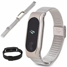 Новая замена нержавеющей стали браслет ремешок для Xiaomi miband 2 Smart Браслет adjustble