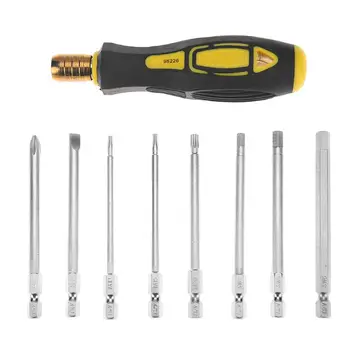 

9pcs Multifunction Screwdriver Set Slotted,Phillips,Hexagon,Torx screwdriver set with 8pcs replacetable srew bit Muti-tool sets