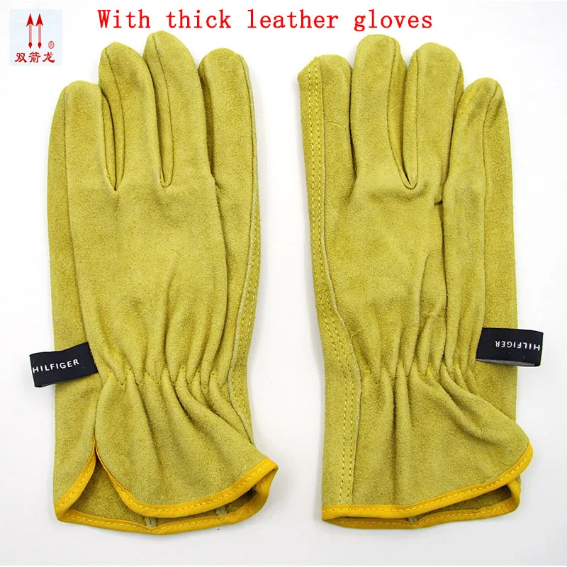 

The new 2017 guantes trabajo yellow anti cut driving gloves second grade A cowhide gants travail hommes