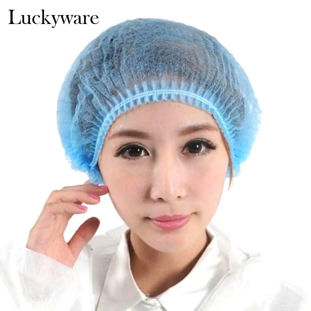 

10Pcs Multi-function Caps Dustproof Disposable Lightweight Non-woven fabric Elastic Hair Protector Hat Unisex Home Bathroom