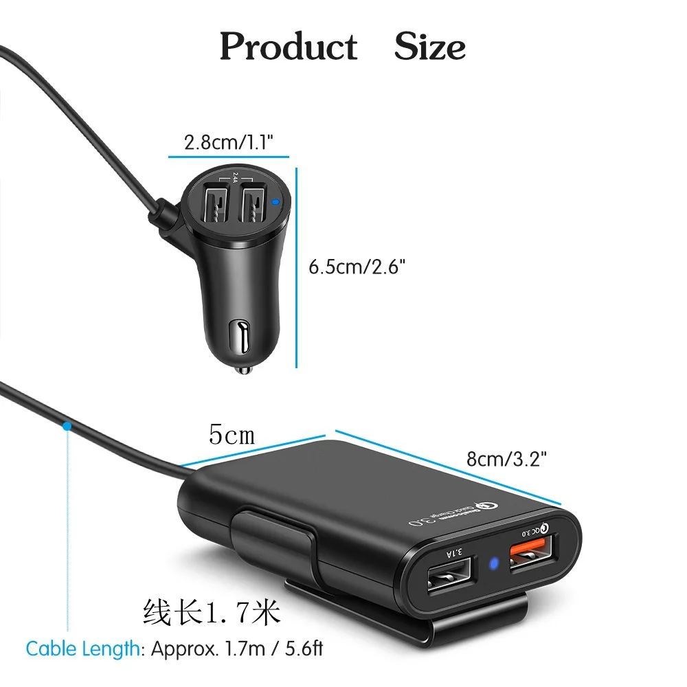 QC 3,0 Автомобильное зарядное устройство для мобильного телефона, зарядка в машине, быстрая зарядка 3,0 usb Автомобильное зарядное устройство для Honor Xiaomi samsung Iphone fast