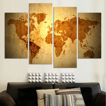 

2017 Fallout Paintings 4 Panel Large Hd Painting Luxury Map Canvas Print Modern Home Decor Wall Art Pictures For Living Room