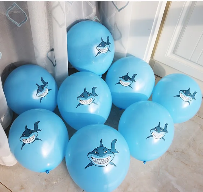 BTRUDI 15 шт./лот воздушные шары в виде акулы вечерние принадлежности латексные шары Дети мультфильм животное лошадь Плавающий глобус День рождения украшения - Цвет: blue