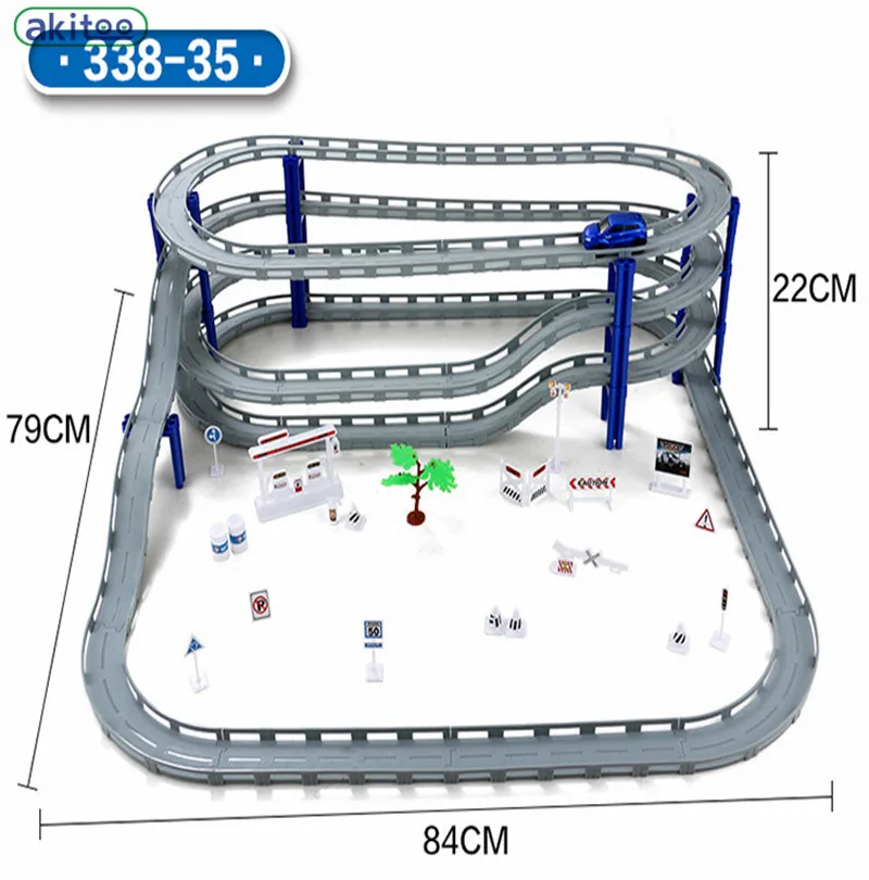  akitoo 1061 New Arrival 3 types Children's Toys Small Train Set Electric Track Car Racing Toy 3-8 Y
