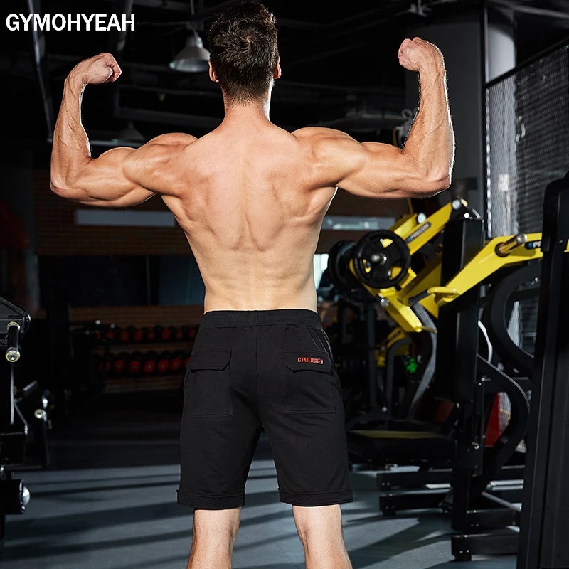 GYMOHYEAH новые брендовые летние хлопковые шорты Для мужчин модные фирменные дышащие мужские шорты спортивные штаны крутые шорты Jogger 2018