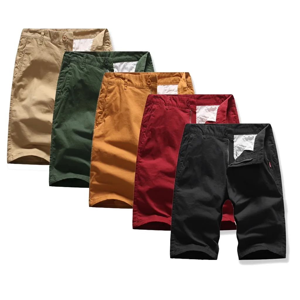 

Men's Pocket Short Pants Casual Solid Color Straight Slim Fit Trousers Jeans Kinds of Color Шорты Calção Kurze Hose