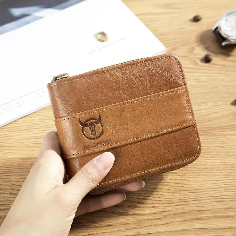 الثور الكابتن الرجال الصلبة محفظة صغيرة حقائب جلدية عارضة Bifold حامل بطاقة محفظة نسائية للعملات المعدنية القيادة بطاقة متعددة وظيفة علبة كوتش...