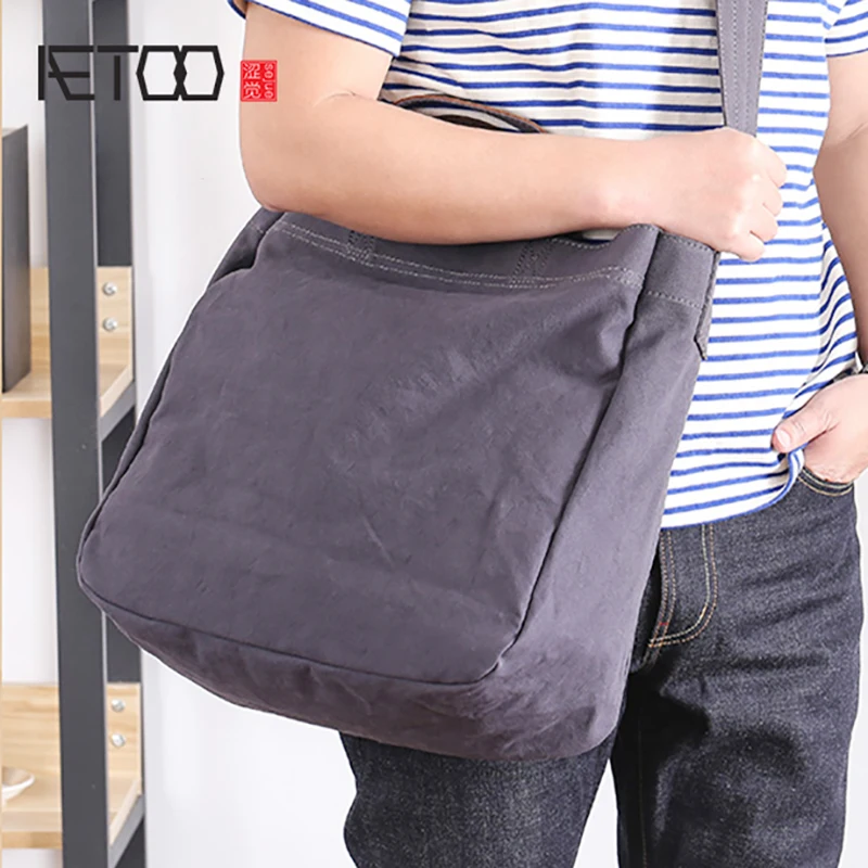 

BJYL Canvas packets Shoulder Oblique cross pack large capacity literary simple handbag male and female personality bag