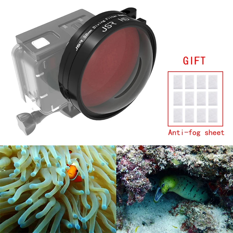 

For GoPro Hero 7 2018 Action Camera Filter 24X Macro Lens Diving Red Filter Adapter Ring For GoPro Hero 5/6/7 Waterproof Housing